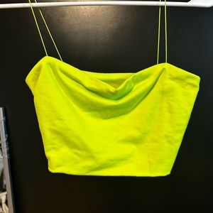 neon green cropped tank